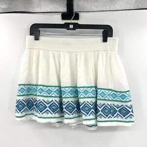 Aeropostale White Embroidered A-Line Mini Skirt Women's XL
